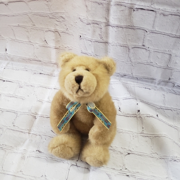 Mary Meyer Light Brown Teddy Bear 9 Inch Southwestern Ribbon Neck Tie - Picture 1 of 11